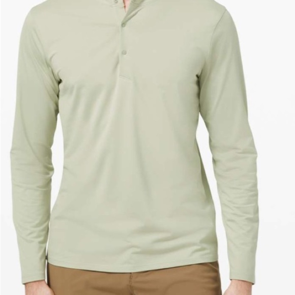 2021-Lululemon The Fundamental Long Sleeve Henley
Green Fern